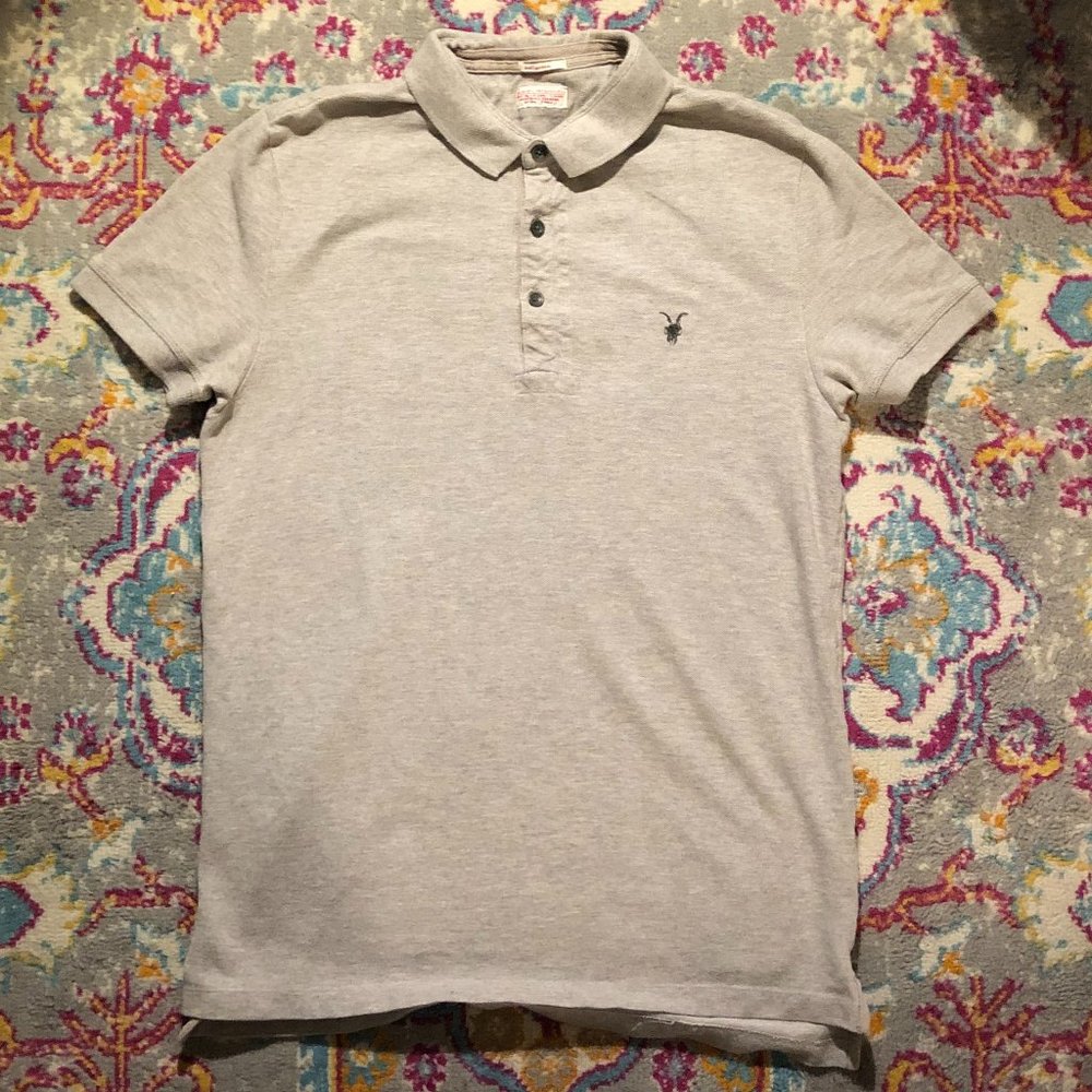Men's M All Saints Tan Polo Shirt